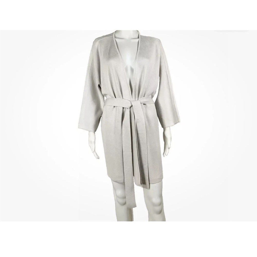 EILEEN FISHER: Woman NWT Wrap Cardigan Bone Silk Cotton Interlock 2X